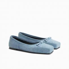 Womens Fashion Denim Flat Single Shoes